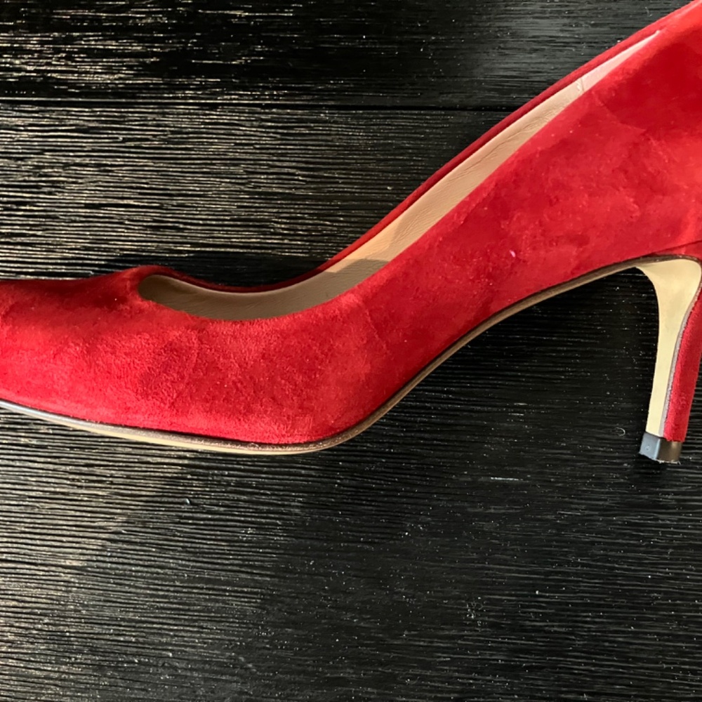 Inez Lola Pumps, Red Suede, Size 8 Roomy - Picture 6 of 9